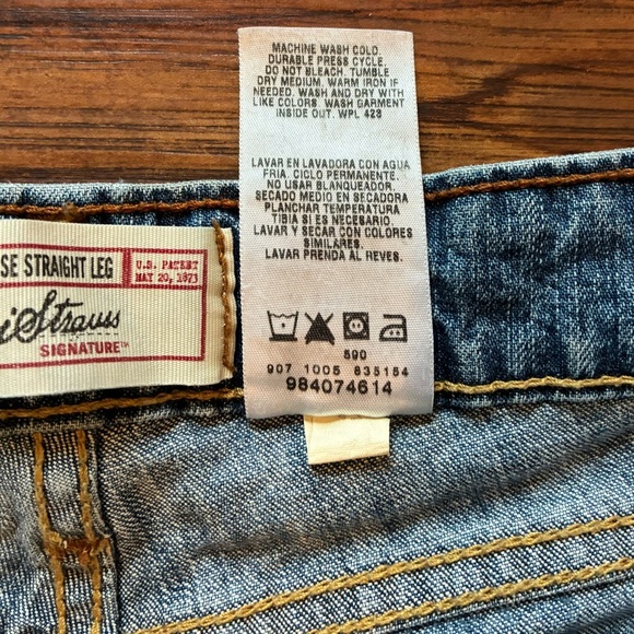 Y2K Levi Strauss Signature Jeans 10M Mid Rise Straight Leg Blue Stretch Denim - Picture 8 of 11
